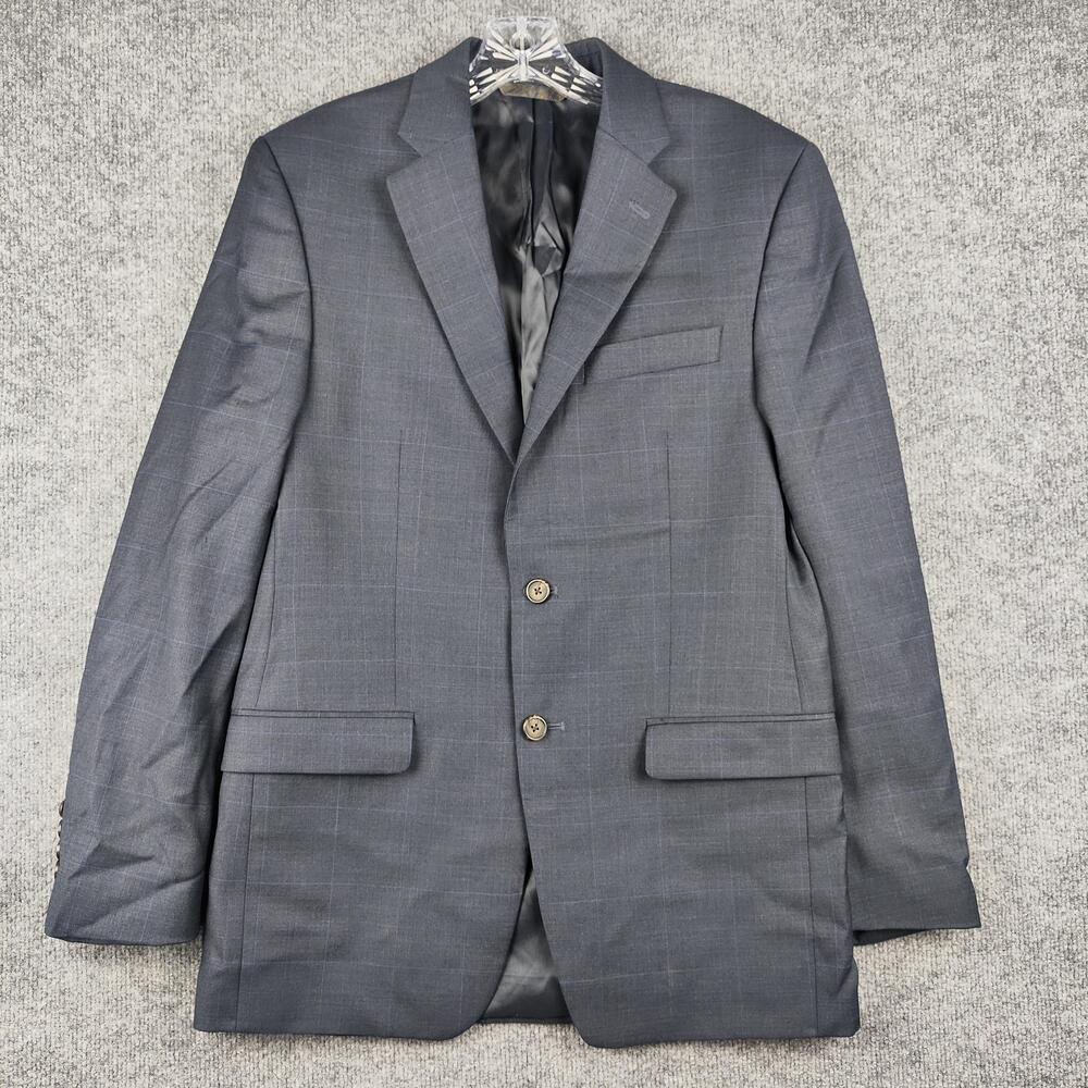 Lauren Ralph Lauren Blazer Mens 38R Gray Plaid Wool Suit Jacket Notch Lapel